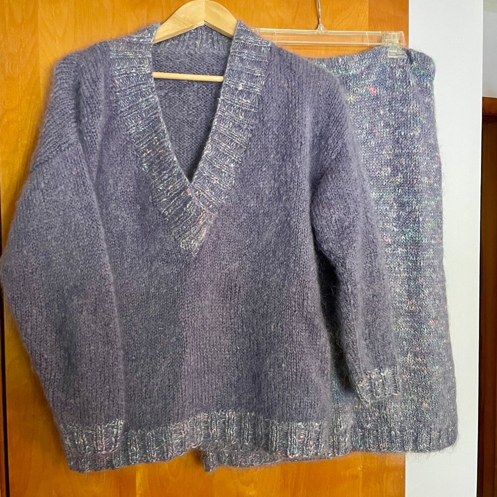 Hand-Knit Sweater and Skirt Set
